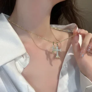 💎💎DIYSTAR™ Lymphatic Magnetic Therapy Cross Design Diamond Necklace
