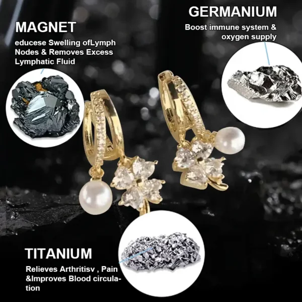 🔥LAST DAY SALE-80% OFF)DIYSTAR™ Four-Leaf Clover Lymphvity Magne Therapy Germanium Earrings