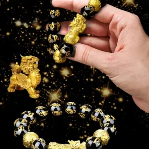 🔥🎉DIYSTAR Pi Xiu Obsidian Bracelet – Unlock Wealth & Attract Good Fortune