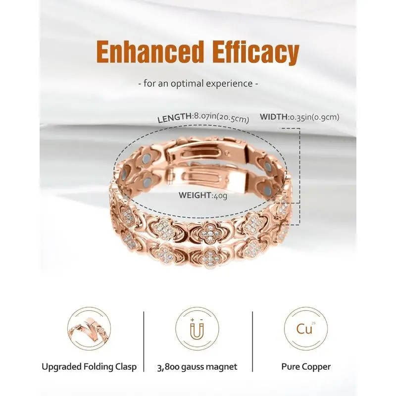 Diystar® Pure Copper Magnetic Bracelet with 3800 Gauss Effective Magnets Outdoorfun