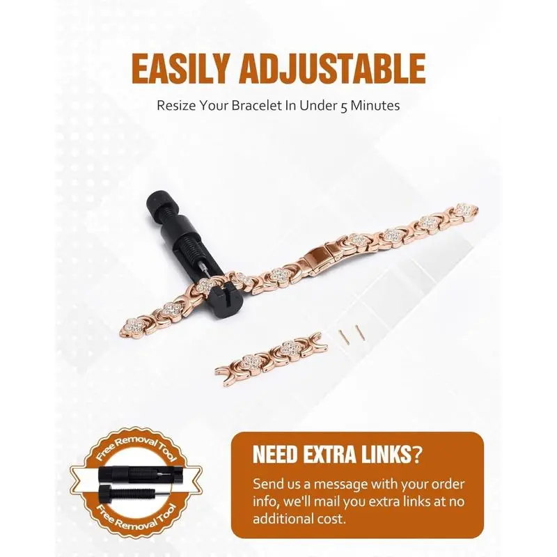 Diystar® Pure Copper Magnetic Bracelet with 3800 Gauss Effective Magnets Outdoorfun